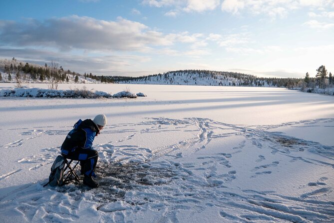 Arctic Fishing & Open Fire Cooking - Rahajärvi ice fishing at a glance