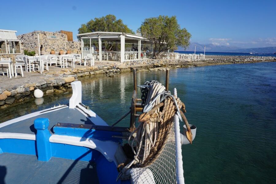 Crete: Fishing & Swimming Boat Cruise with Lunch & Drinks - Swimming and snorkeling in Elounda Bay