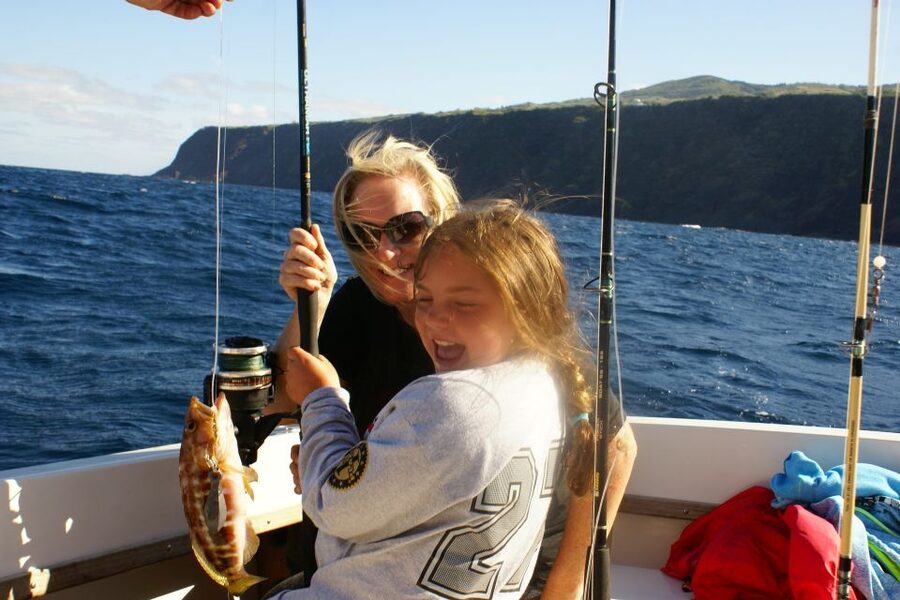 Fishing in the Azores - Bottom fishing about a mile offshore