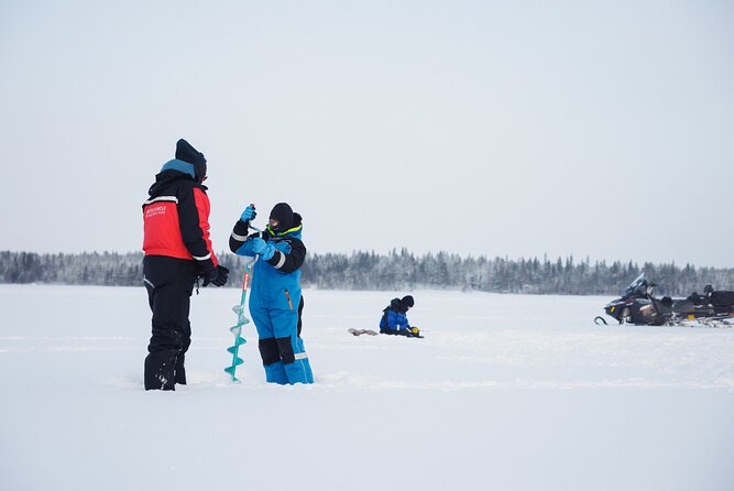Ice Fishing and Snowmobile Safari Combo in Lapland - Families, children, and the shared-ride setup