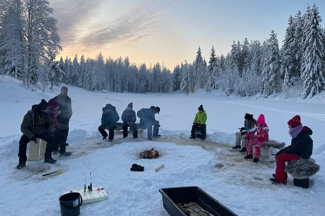 Ice fishing experience - Fishing for rainbow trout on a frozen pond