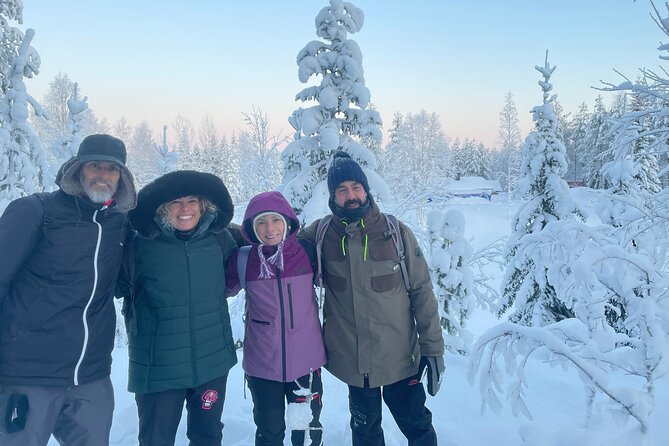 Ice fishing experience - Snowshoeing through Lapland’s winter scenery