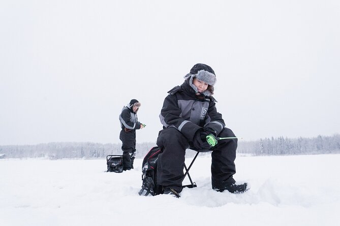 Ice Fishing on a Frozen Lake in Levi - Reaching the frozen lake from central Levi