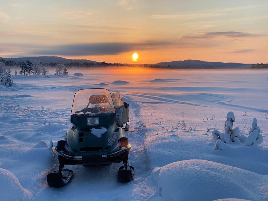Icefishing and tasting in Lake Inari - Making the ice hole and settling on reindeer fur
