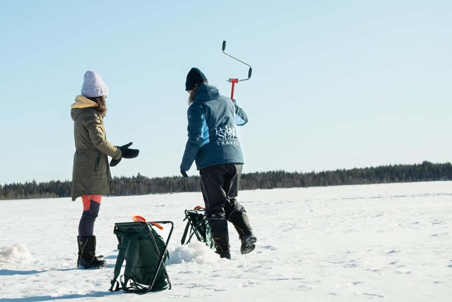 Levi: Arctic Ice-Fishing Experience - If you catch a fish, dinner comes from the fire