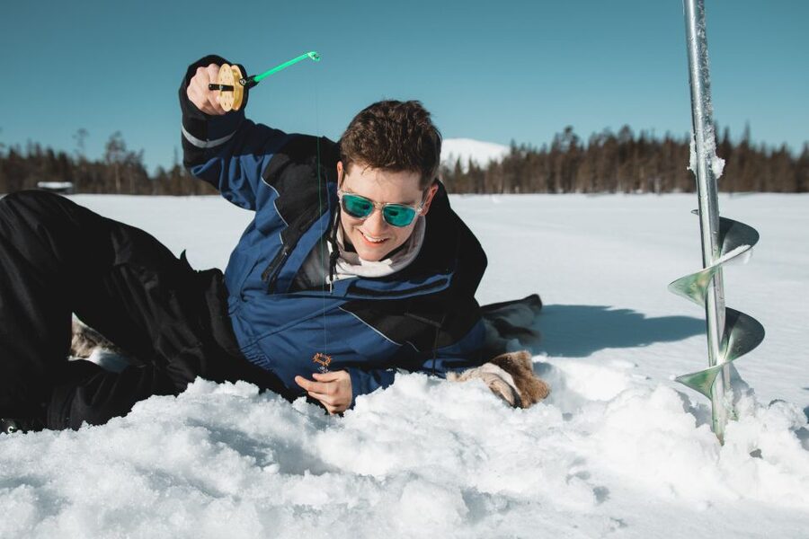 Levi: Finnish Ice Fishing Tour by Car - From Safartica’s Levi office to the frozen forest