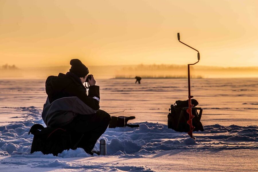 Levi: Ice Fishing on a Frozen Lake - Starting in Sirkka and driving into the winter
