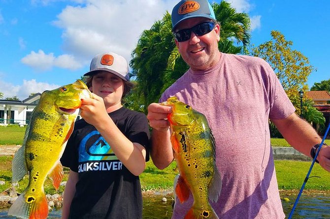 Peacock Bass Fishing Trips near Palm Beach Florida - Fishing Lake Osborne from an urban canal