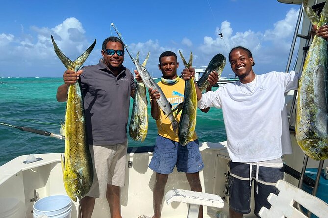 Private Fishing charter Punta Cana (Alondra) - Sandwiches, tropical fruit, and a Dominican drink menu