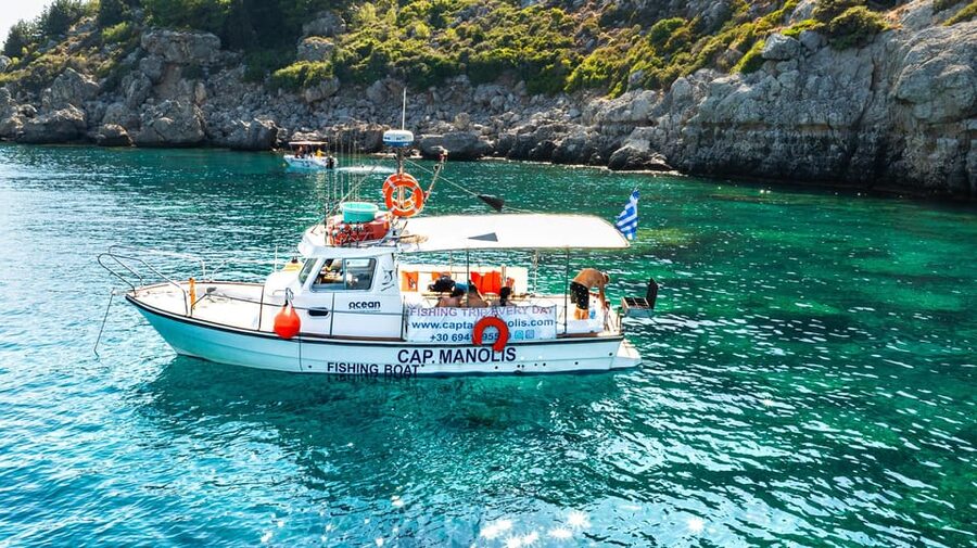 Rhodes: Captain Manolis Fishing Trip with BBQ and Swimming - From Kolona Port to the Rhodian sea