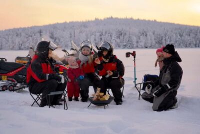 Ice Fishing and Snowmobile Tour with Snacks