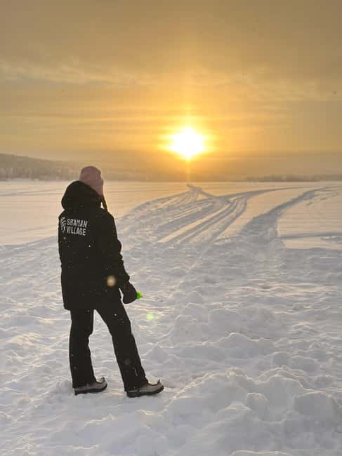 Rovaniemi: Ice Fishing The Finnish Way - Walking out onto the frozen Ounasjoki River