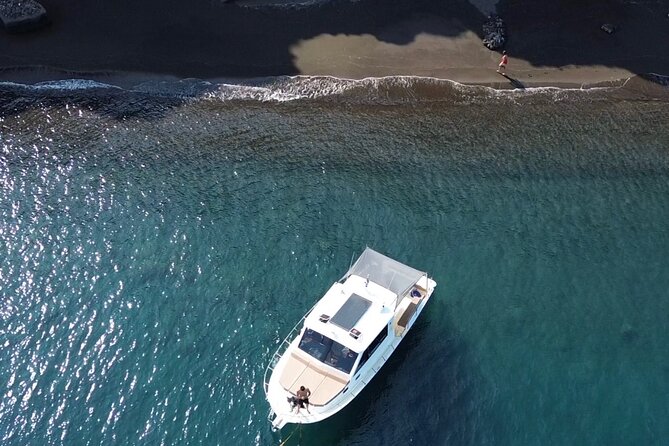 Santorini Fishing Private Cruise boat tour - BBQ, Snorkeling - Snorkeling, Swimming, and Black-Sand Stops