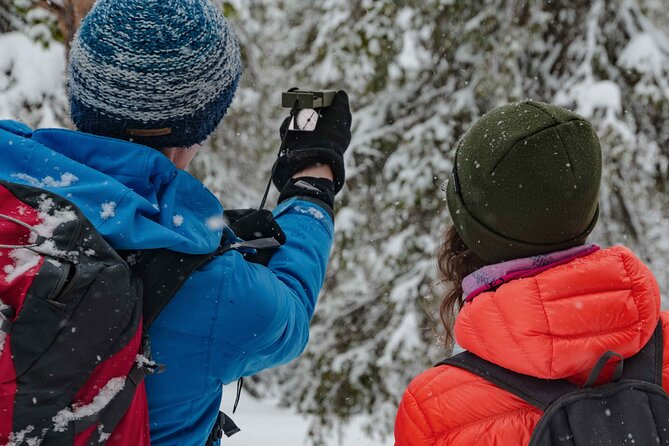 Snowshoeing Adventure with Ice-Fishing, Fire and Survival - Using a map and compass to reach the frozen lake