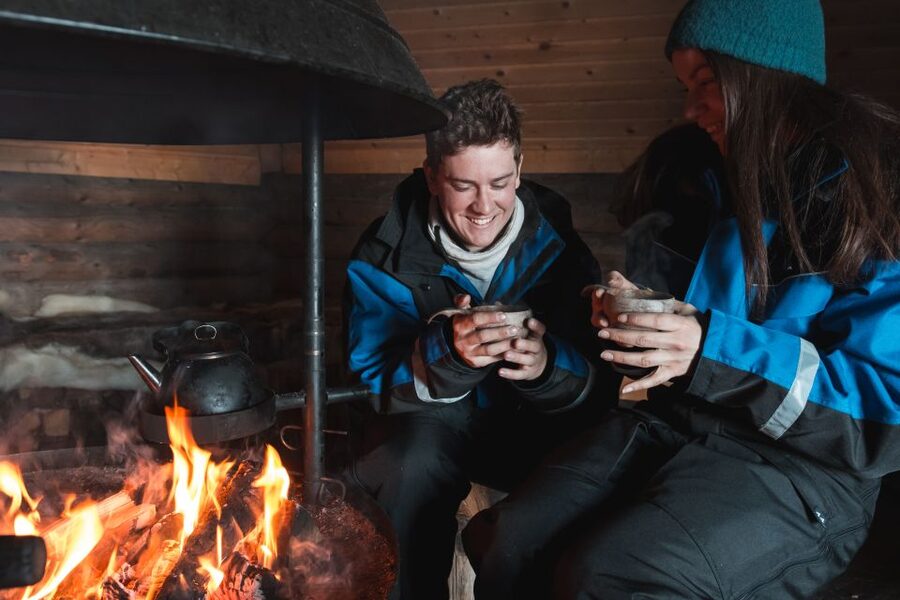 Ylläs: Snowmobile Adventure with Ice Fishing - Riding through the snowy wilderness