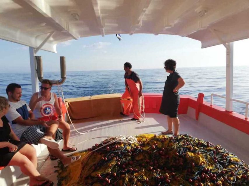 Zante Fishing Tours - Setting the fishing net in open water